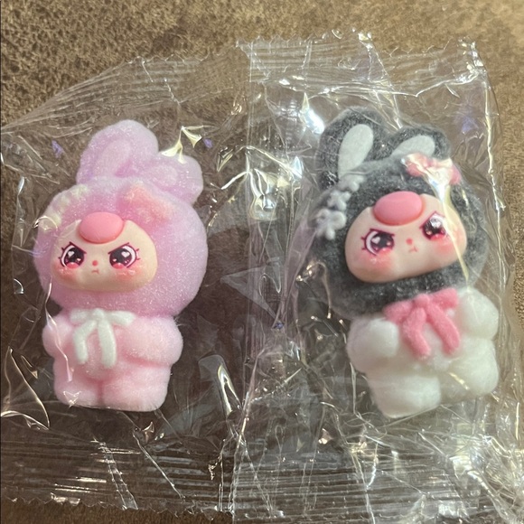 Mini-Macarons Cute Bunny Plush Dolls - Pink and Gray - Picture 4 of 4